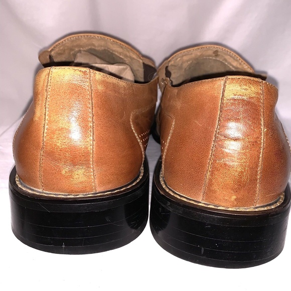 Giraldi Men\'s Leather Slip-On Camel Color Boat Shoes Size 12 US